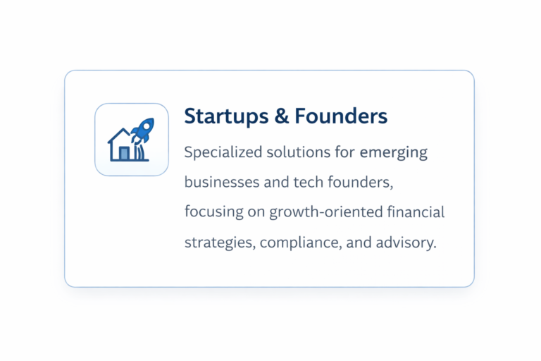Startup founders receiving business compliance and financial advisory support