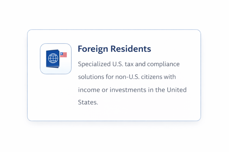 Foreign residents receiving U.S. tax compliance and filing assistance